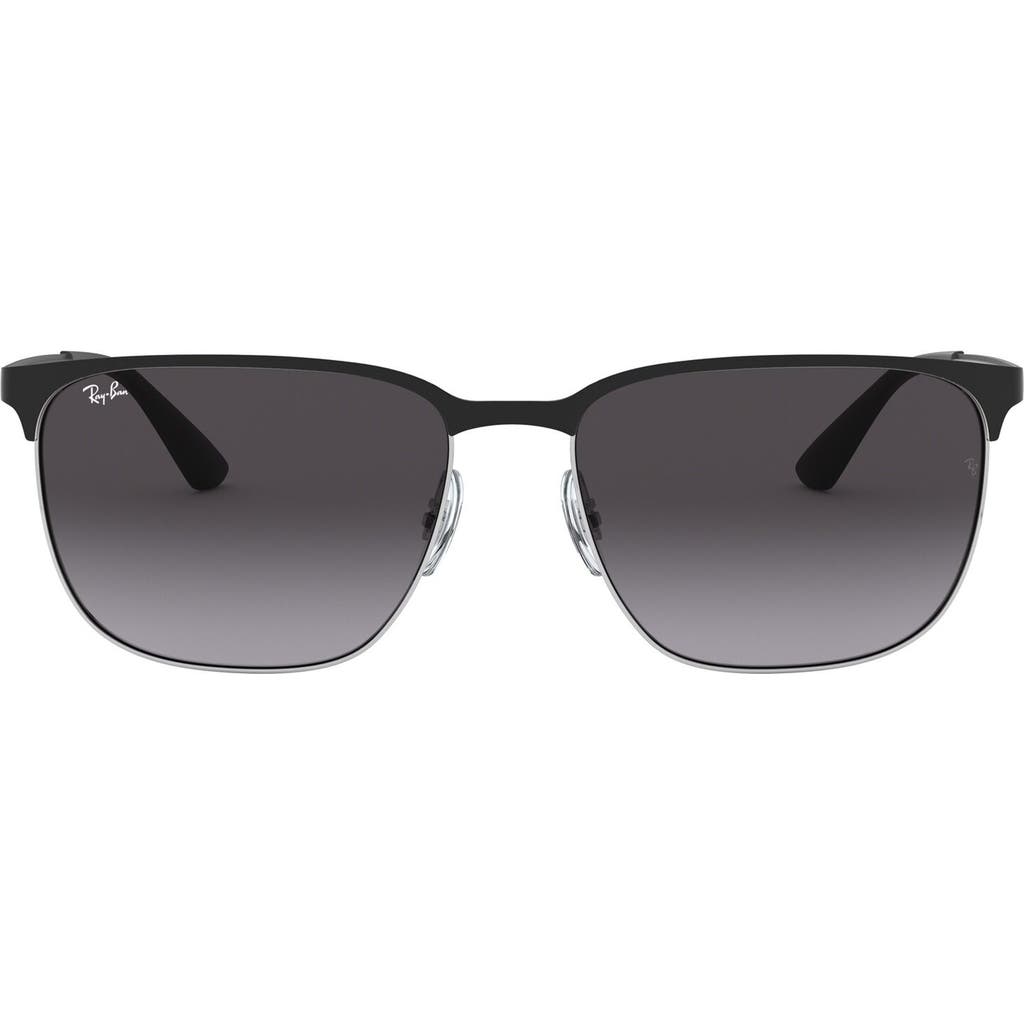 Ray Ban Ray-ban 59mm Gradient Square Sunglasses In Silver/black/grey Gradient