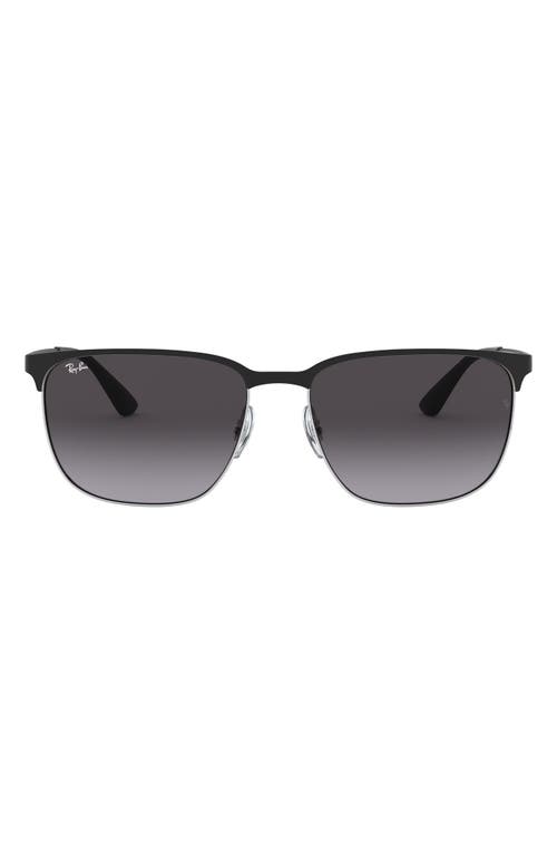 Ray-Ban 59mm Gradient Square Sunglasses in Silver/Black/Grey Gradient at Nordstrom