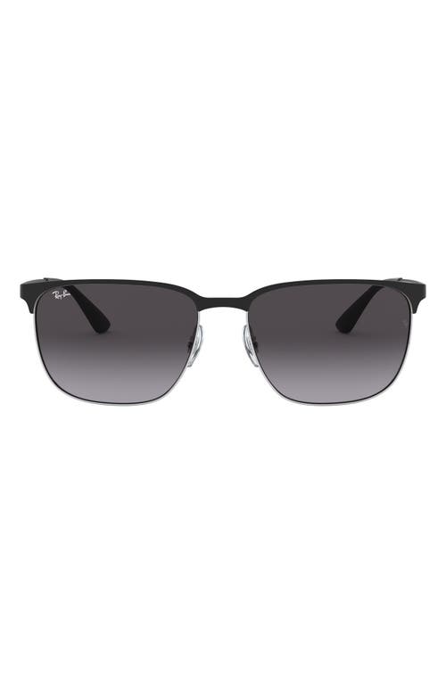 Shop Ray Ban Ray-ban 59mm Gradient Square Sunglasses In Silver/black/grey Gradient