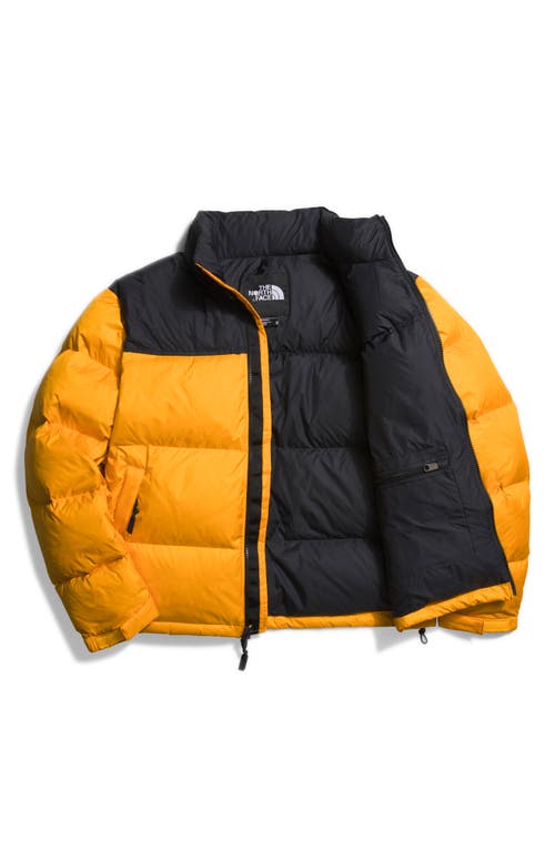 Shop The North Face 1996 Retro Nuptse 700 Fill Power Down Packable Jacket In Summit Gold/tnf Black