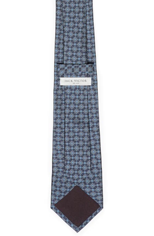 Shop Jack Victor Ontario Chain Link Print Silk Tie In Sky Blue