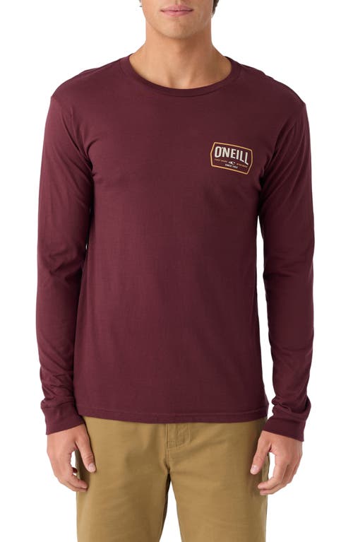 Shop O'neill Dither Long Sleeve Graphic T-shirt In Burgundy