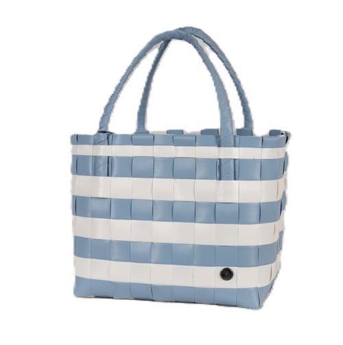 Shop Handed By Paris Spirit Recycled Tote Bags In Faded Blue/white