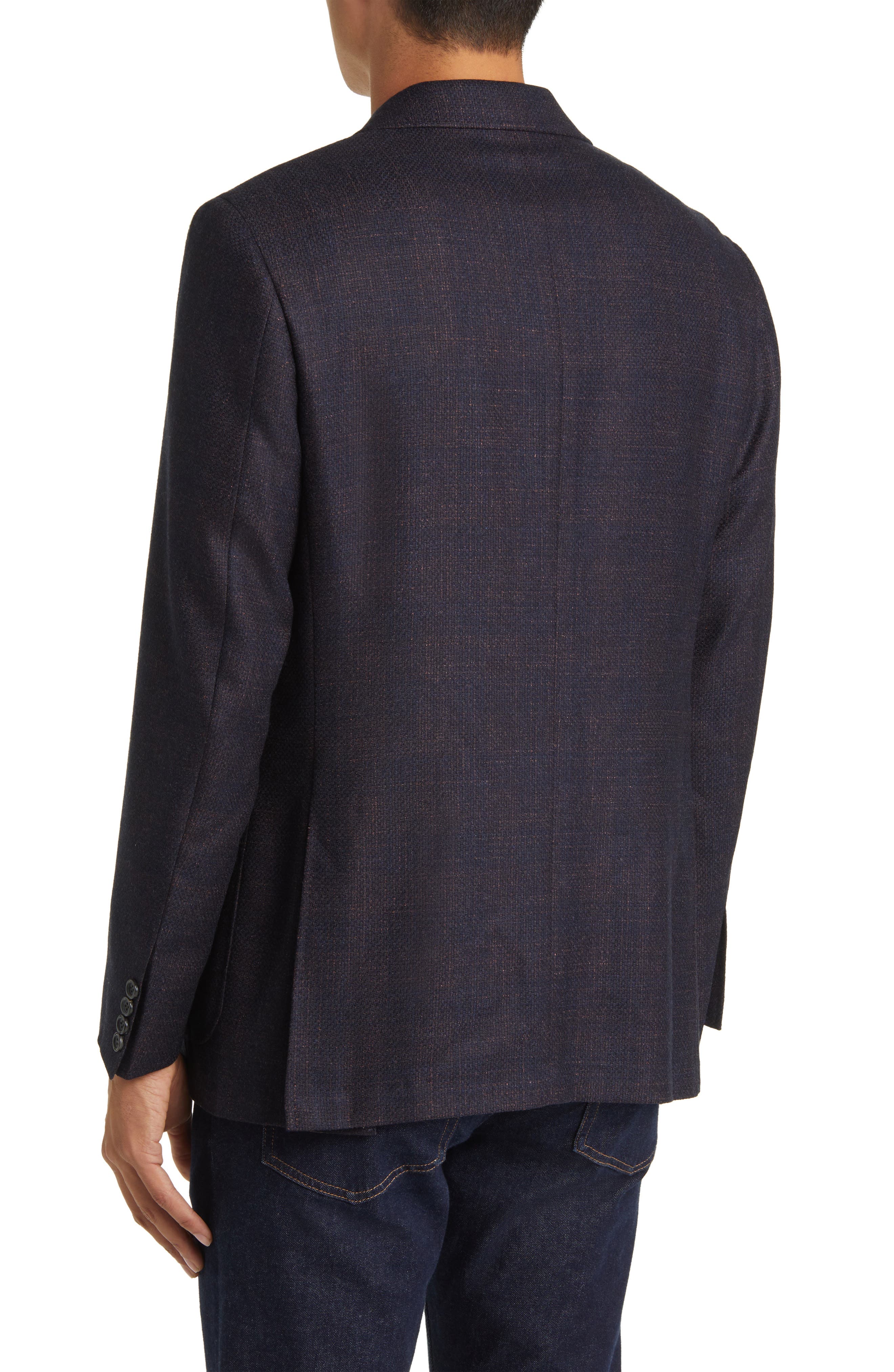 Canali mélange wool-blend blazer - Blue