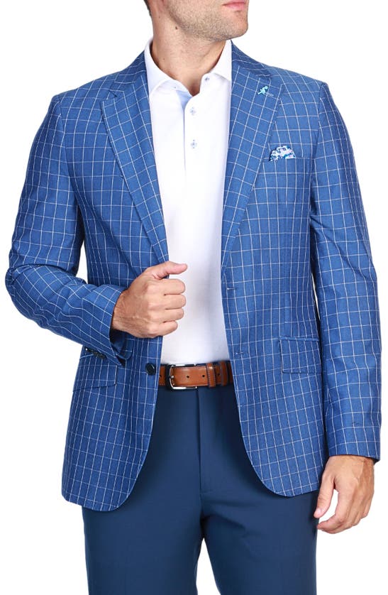 Tailorbyrd Mini Windowpane Sport Coat In Navy