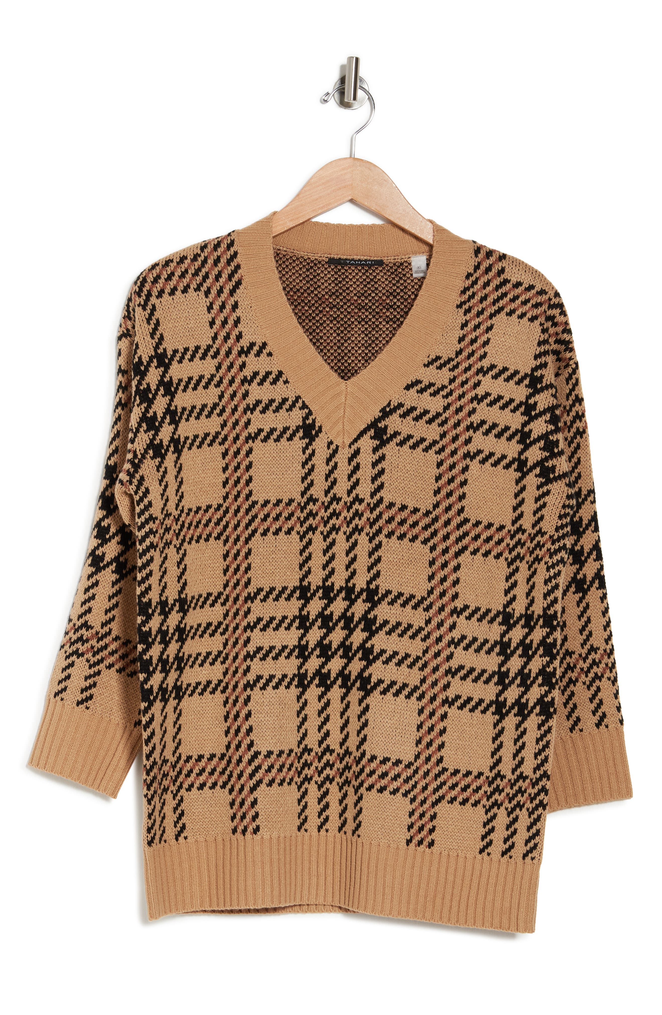 tahari plaid sweater