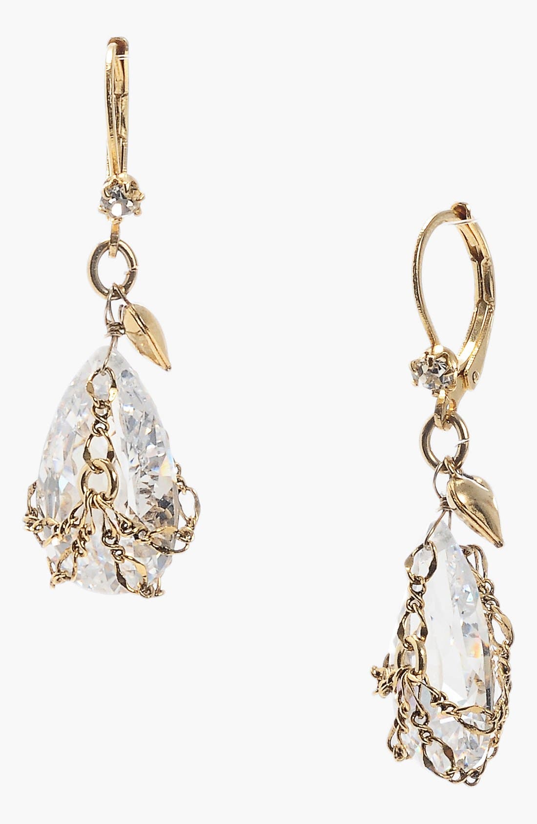 betsey johnson crystal drop earrings