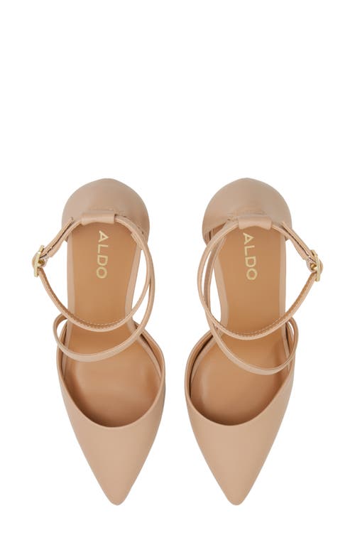 Shop Aldo Milley Ankle Strap Pointed Toe Pump In Bone