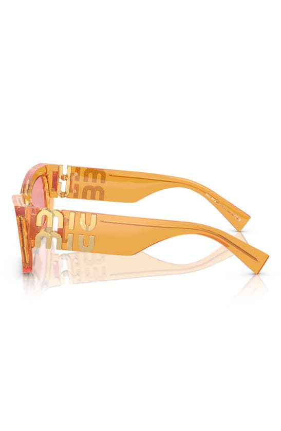 Shop Miu Miu 53mm Rectangular Sunglasses In Orange