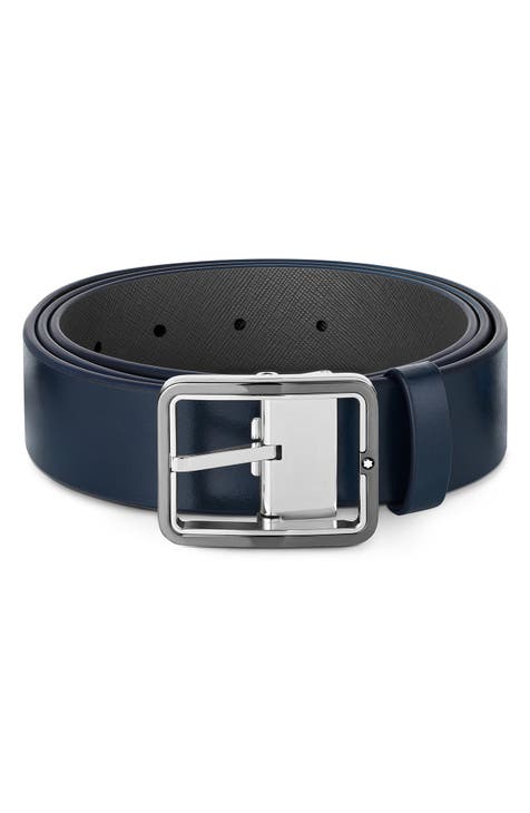 Montblanc Rectangular cut-out Buckle Reversible Leather Belt Black & Brown