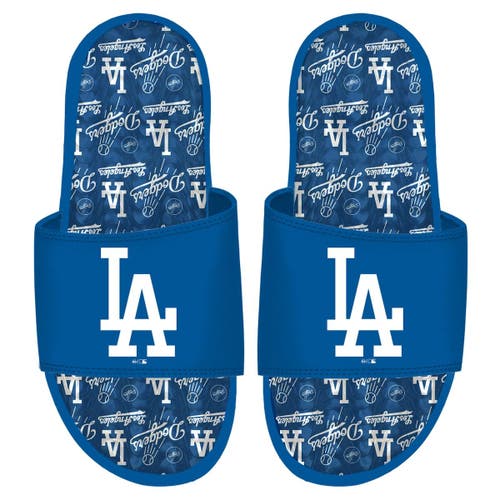ISLIDE Los Angeles Dodgers Team Pattern Gel Slide Sandals in Royal