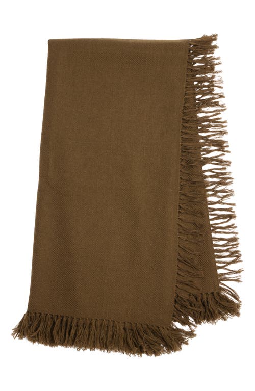 Shop Isabel Marant Zila Cashmere & Cotton Fringe Scarf In Bronze