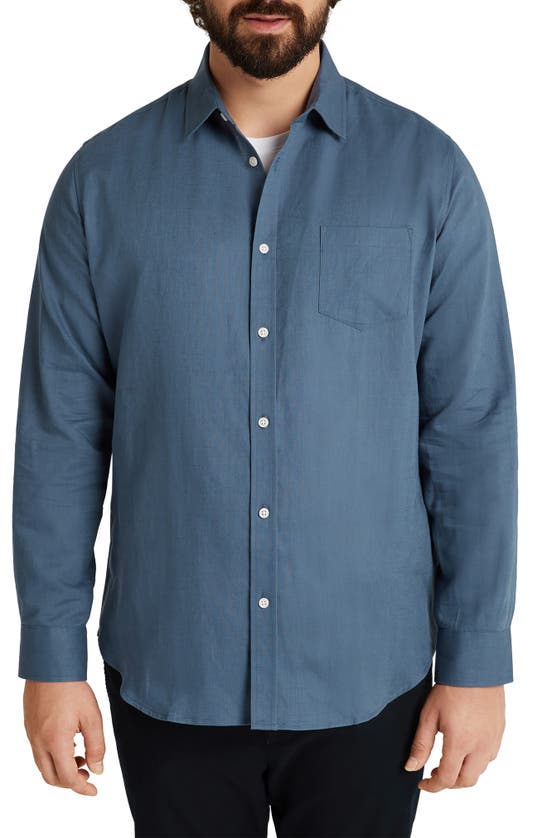 JOHNNY BIGG ANDERS LINEN & COTTON BUTTON-UP SHIRT