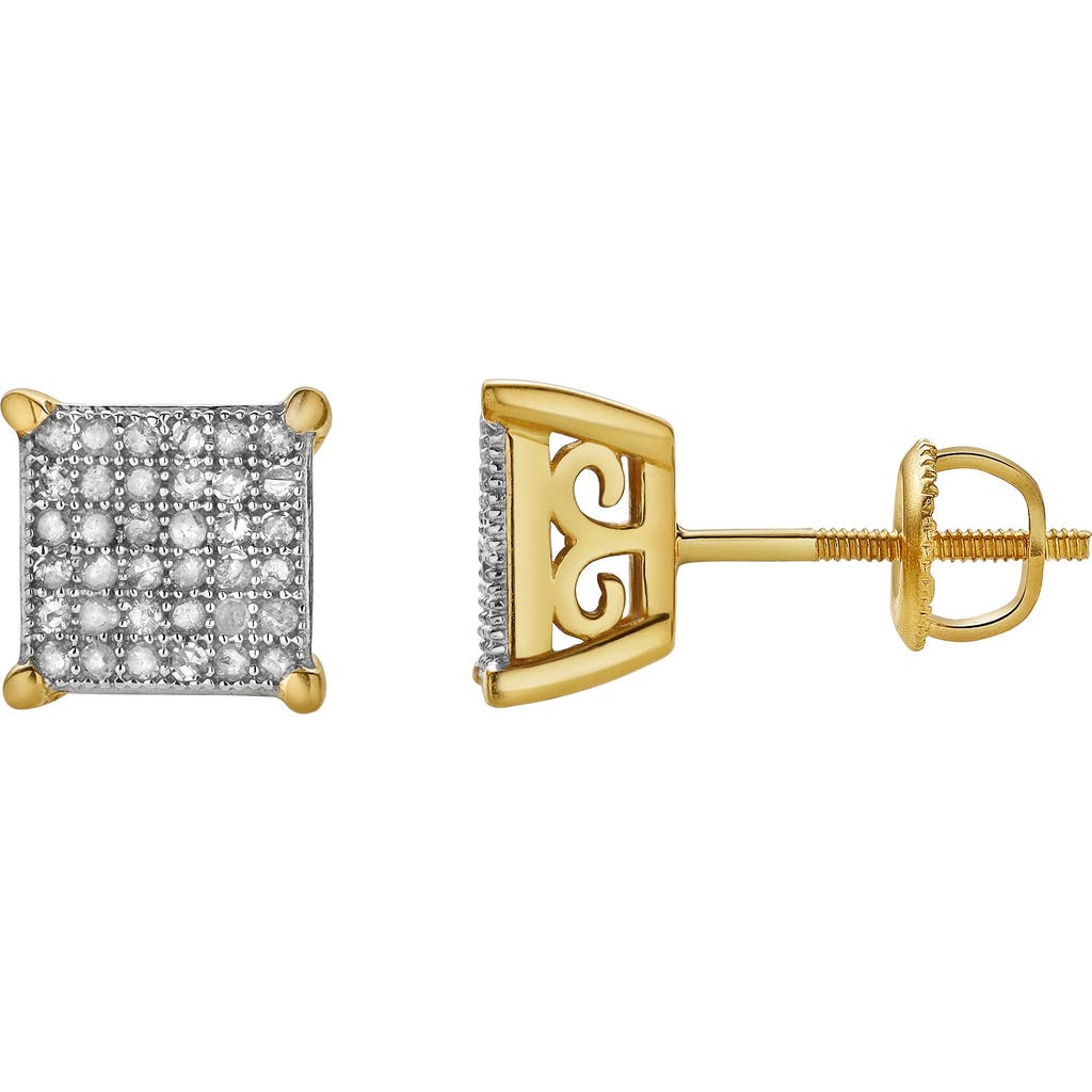 Luvmyjewelry Orlithea 10k Yellow Gold Cluster Diamond Unisex Earrings In 10k Yellow Gold