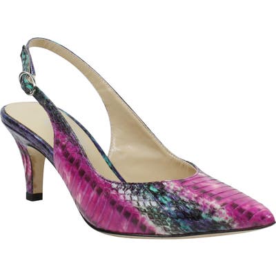 J. Renee Brisha Snake Embossed Slingback Pump B - Pink
