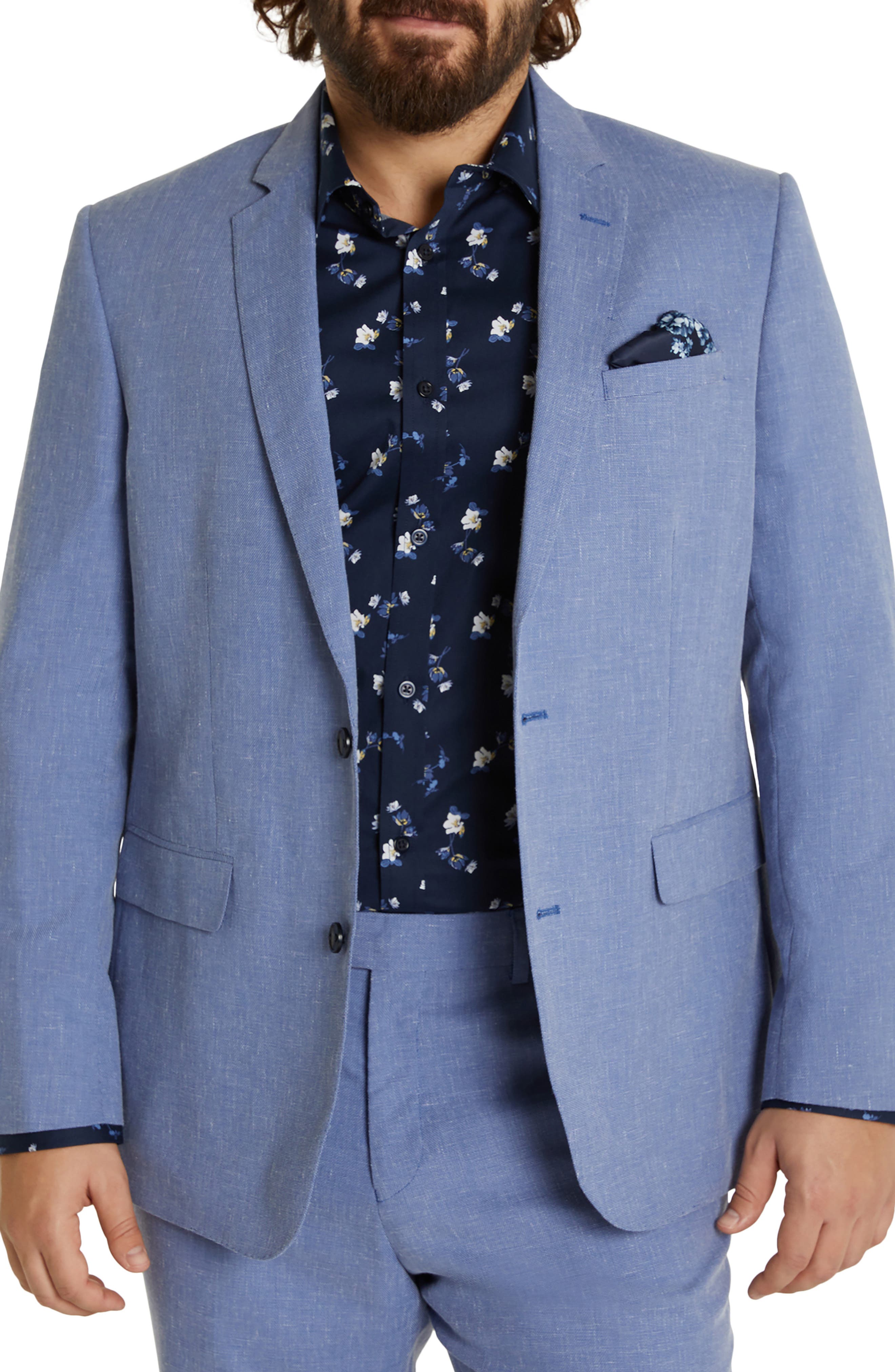 Johnny Bigg Austin Textured Suit Jacket in Blue
