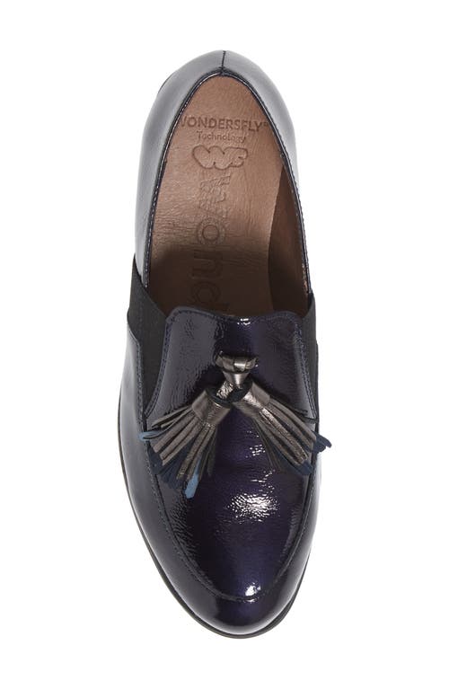 Wonders Loafer Wedge In Lack Noche/wash Plomo
