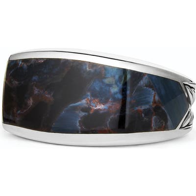 David Yurman Chevron Pietersite Narrow Three-Sided Ring