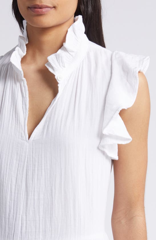 CASLON CASLON(R) RUFFLE DUO COTTON GAUZE DRESS