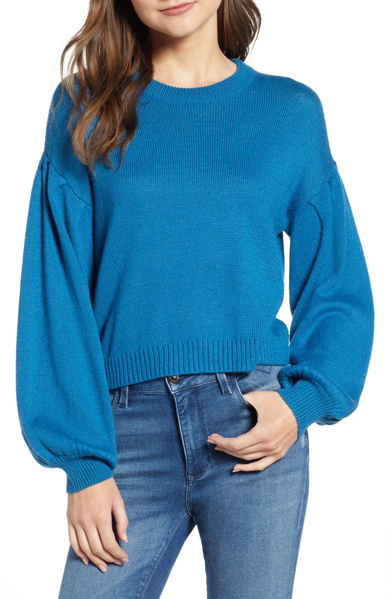 BP. Blouson Sleeve Sweater, Main, color, TEAL SAPPHIRE
