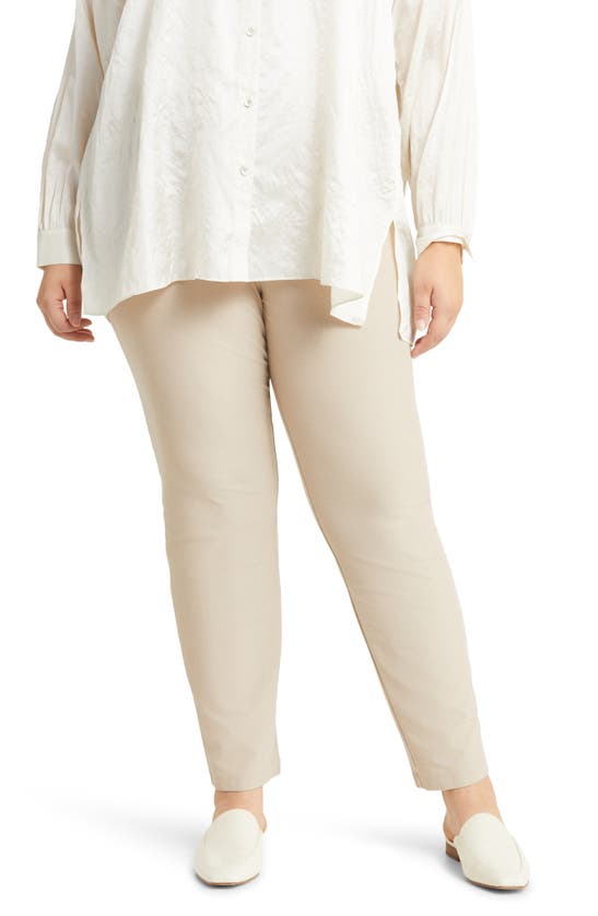 Eileen Fisher Slim Ankle Pants In Wheat