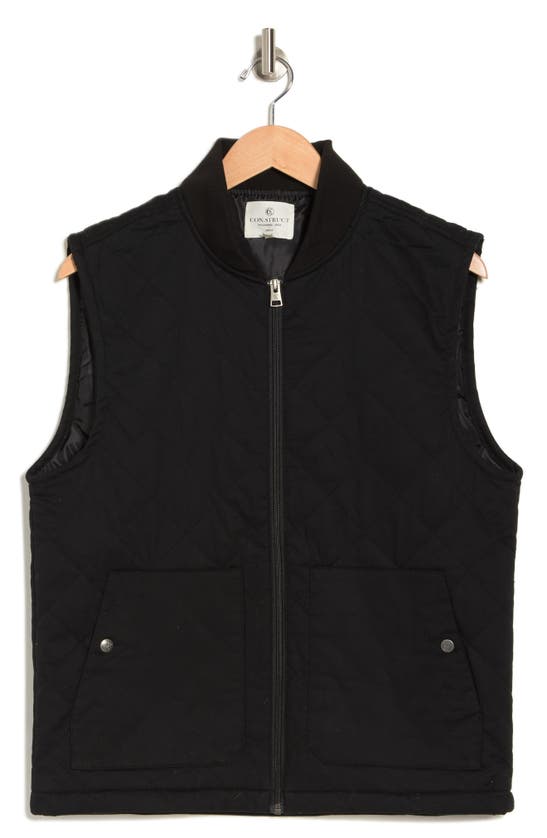Construct Quilted Vest In Black ModeSens