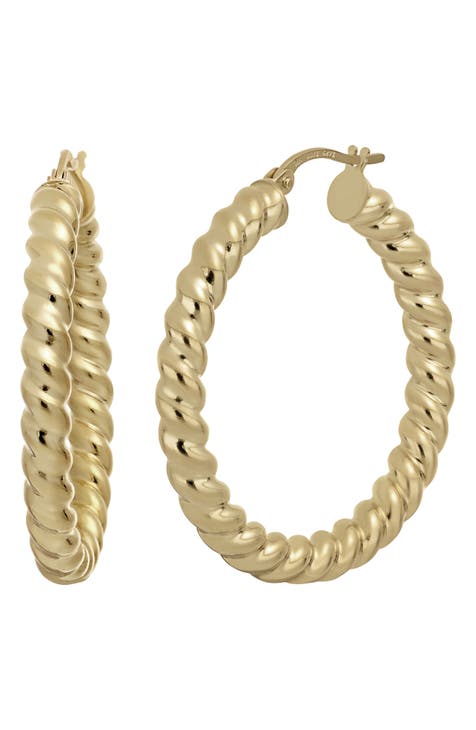 14K Yellow Gold Twist Hoop Earrings (Nordstrom Exclusive)