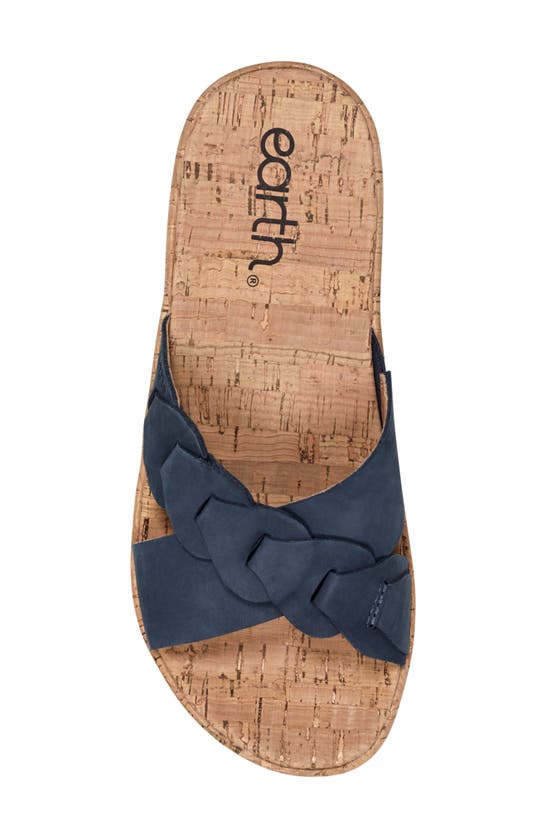 Shop Earth Scotti Platform Slide Sandal In Dark Blue