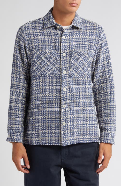 Shop Wax London Whiting Mercer Check Button-up Overshirt In Blue