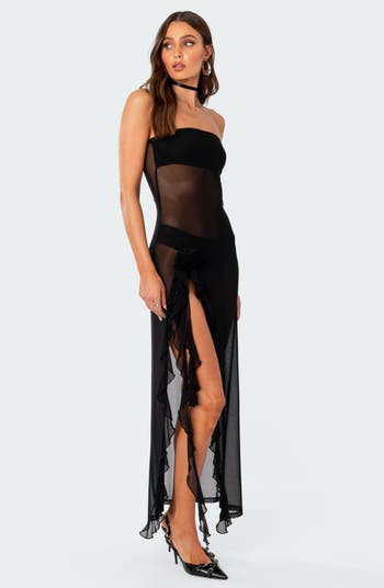 Sheer Mesh Maxi Dress