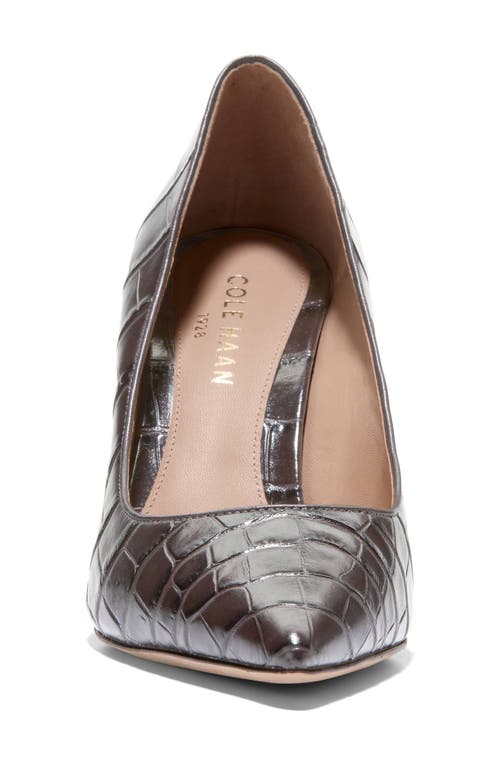 Shop Cole Haan Mckelya Pointed Toe Pump In Dark Chocolate Croco