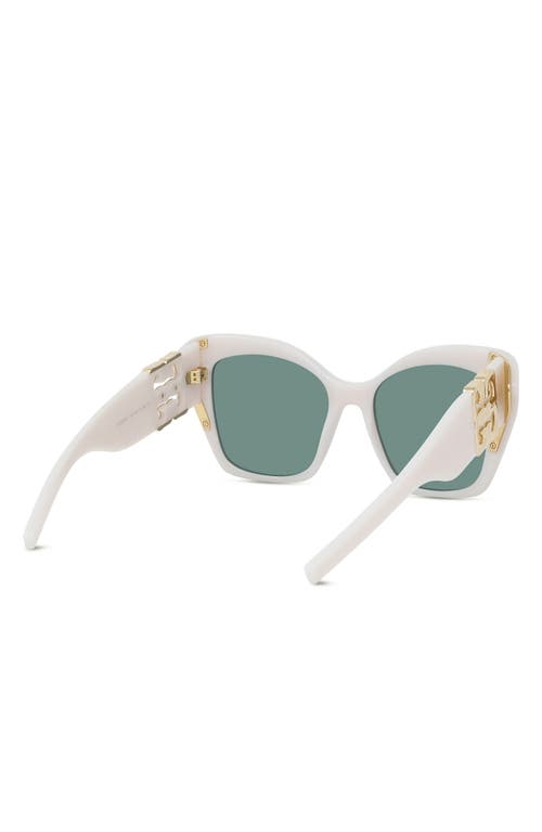 Shop Givenchy 4g Liquid 54mm Square Cat Eye Sunglasses In White/green