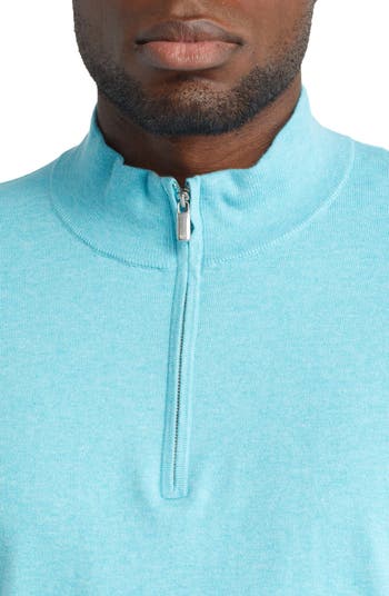 Peter Millar Crest Quarter Zip Cotton Blend Sweater