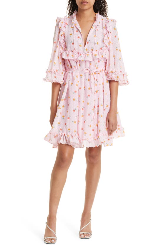 Stella Nova Barbara Jojo Clip Dot Long Sleeve Dress In Multi Color