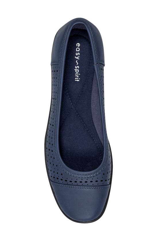 Shop Easy Spirit Luciana Perforated Flat In Navy