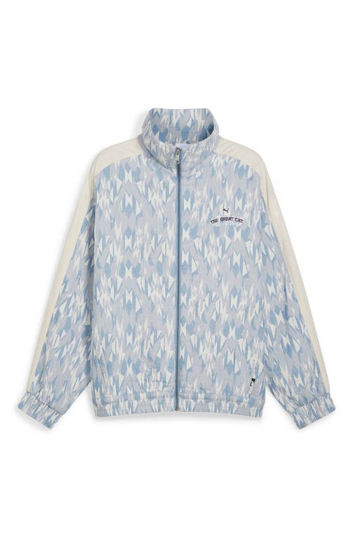 PUMA Basketball Nostalgia Geo Pattern Track Jacket Zen Blue at Nordstrom,