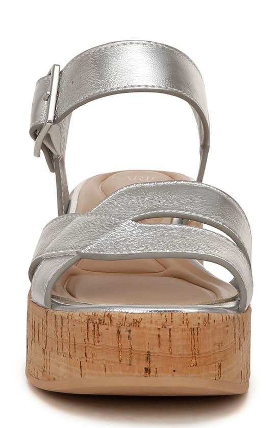 Shop Sarto By Franco Sarto Tilly Ankle Strap Platform Wedge Sandal In Silver