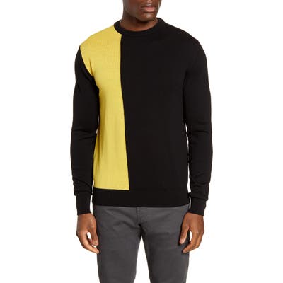 Bugatchi Colorblock Wool Sweater, Black