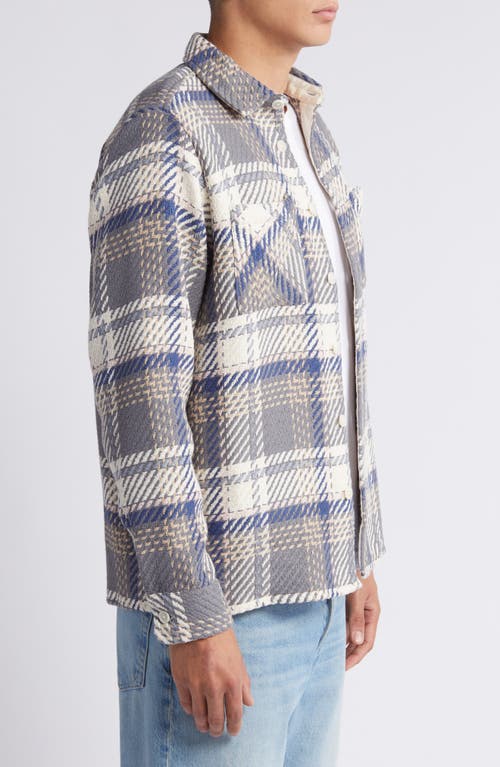 Shop Wax London Whiting Plaid Button-up Overshirt In Grey/pink