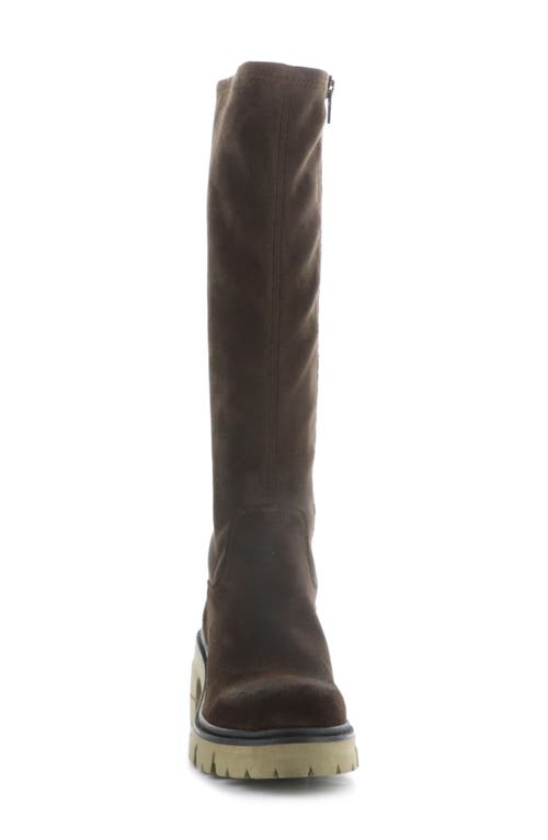Bos. & Co. Brenna Waterproof Platform Knee High Boot In Dark Brown/brown/khaki