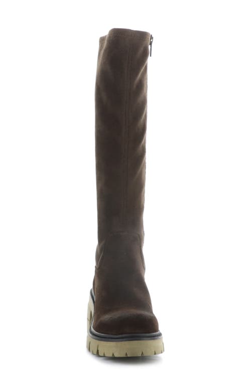 Shop Bos. & Co. Brenna Waterproof Platform Knee High Boot In Dark Brown/brown/khaki