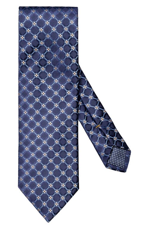 Shop Eton Floral Silk Tie In Dark Blue