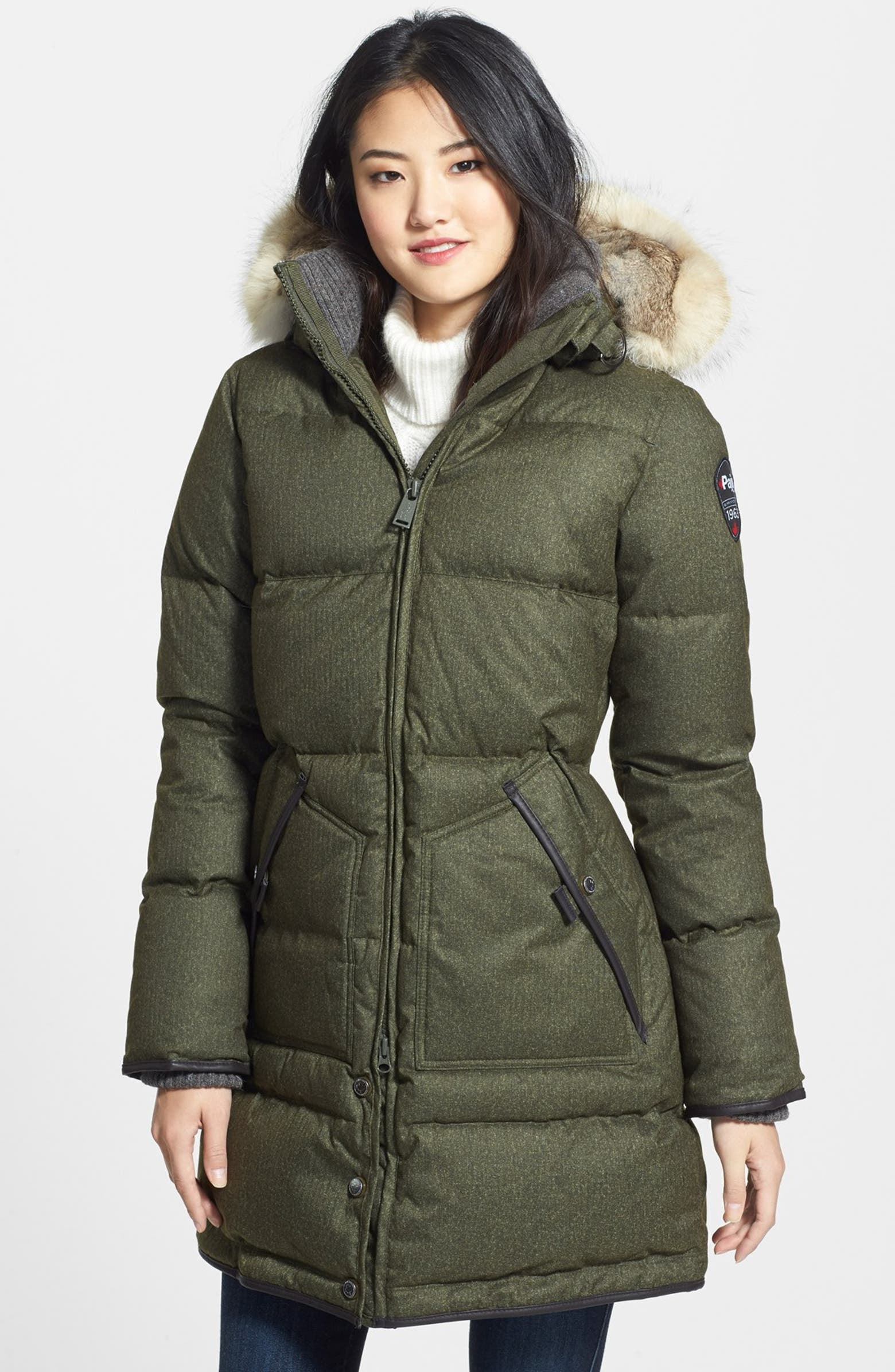 Pajar 'Cougar' Print Down Parka with Genuine Coyote Fur Trim | Nordstrom