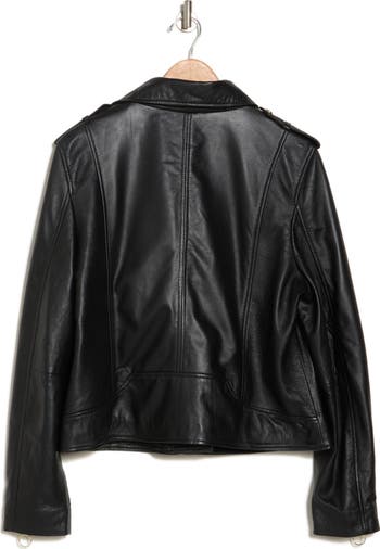 Sam shops Edelman black genuine leather Moto jacket