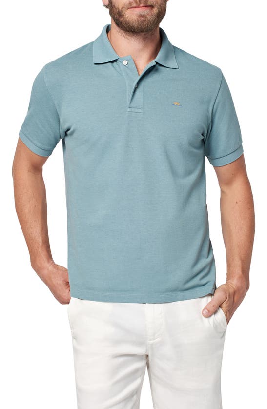 Faherty Stretch Cotton Blend Piqué Polo In Teal