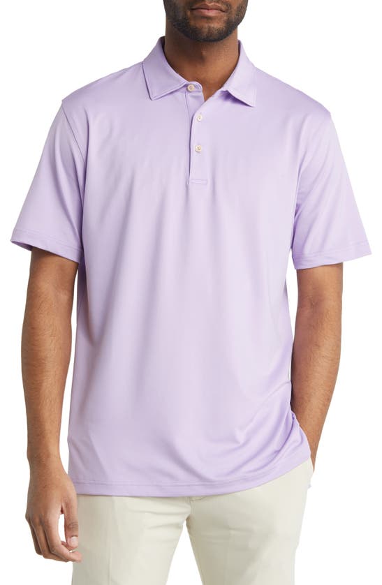 Peter Millar Solid Short Sleeve Performance Polo In Moonflower