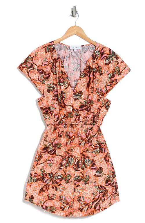 Shop A.l.c . Alice Print Dress In Orange/rose Multi