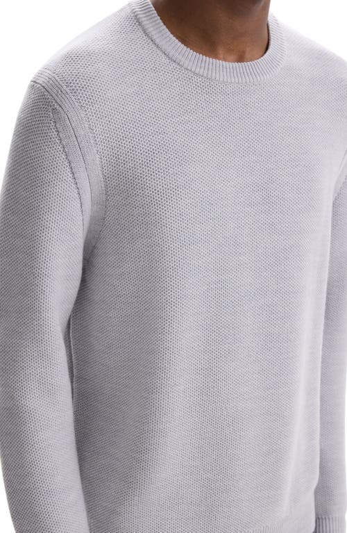 Shop Theory Honeycomb Merino Wool Crewneck Sweater In Vapor Melange - Bgk