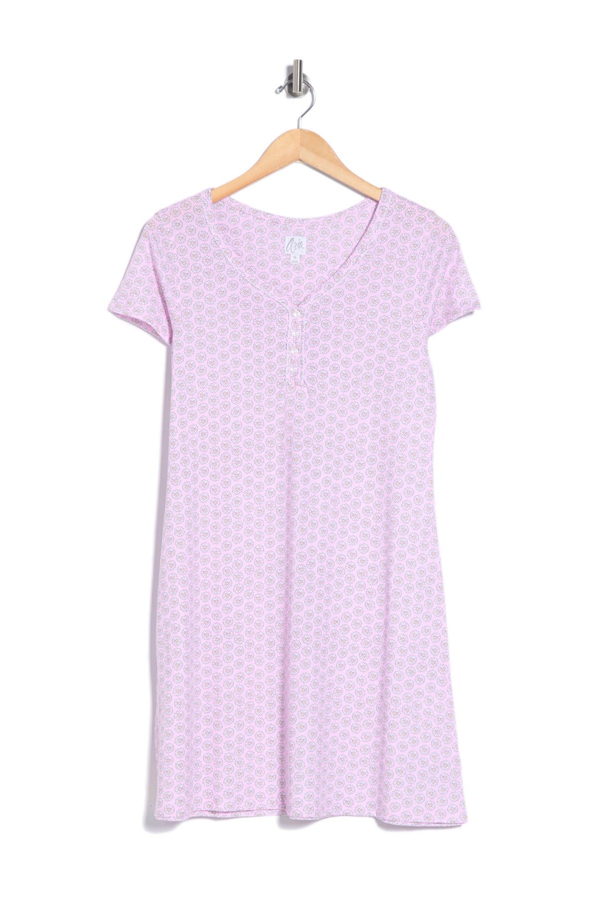 Aria Seashell Print Short Sleeve Nightgown In Pk/multi