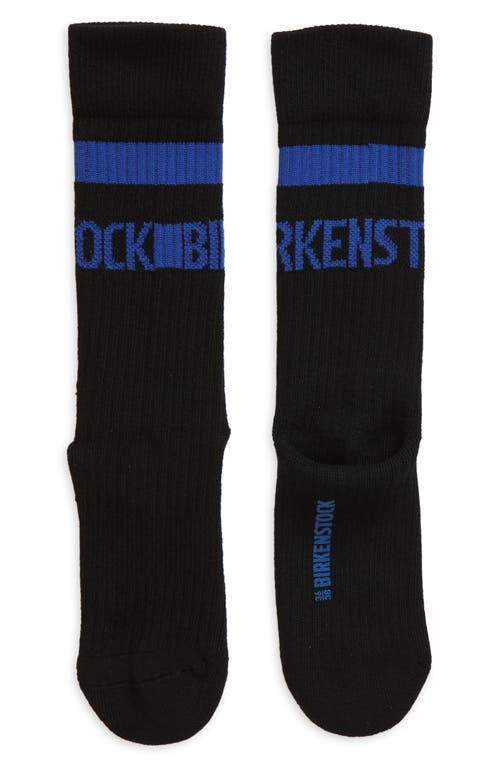 Shop Birkenstock Stripe Logo Crew Socks In Black Black